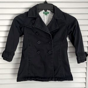 Kids United Colors of Benetton Cotton Trench Coat Navy Blue XXS